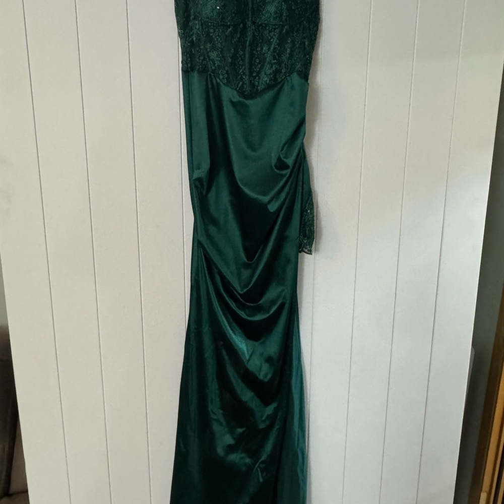 B Darlin Dark Green Maxi Dress